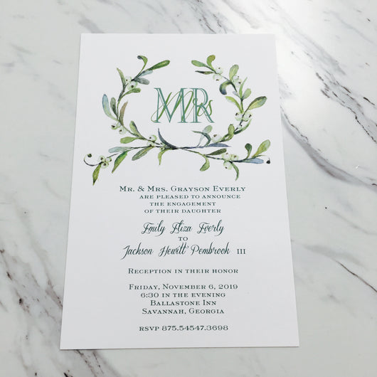Kissing Bough Invitation