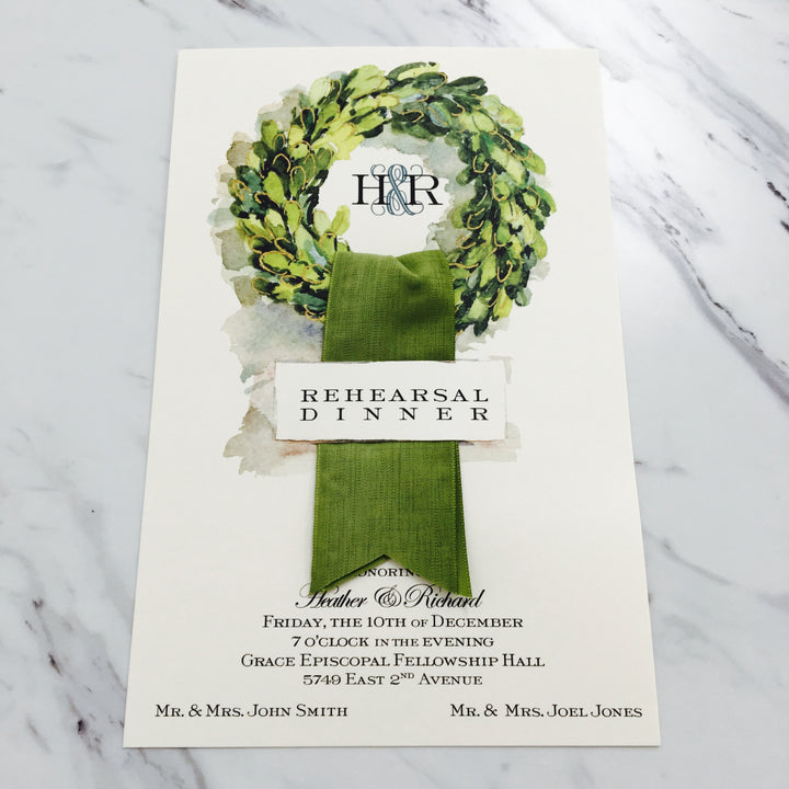 Boxwood Linen Invitation