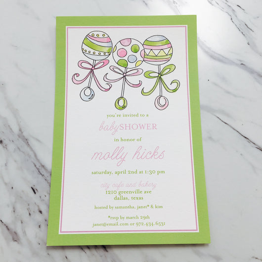 Three Rattles Invitation