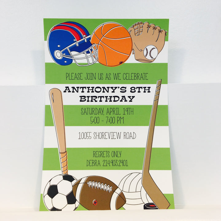 Sports Equipment Invitation