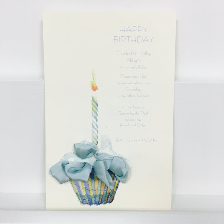 Cupcake Blue Invitation