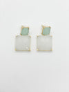 Milky & Aqua Gemstone Earrings