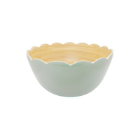 Robin's Egg Scalloped Bamboo Dip Bowl