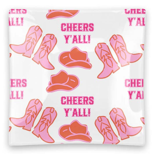 Cheers Y'all Square Jewelry Tray