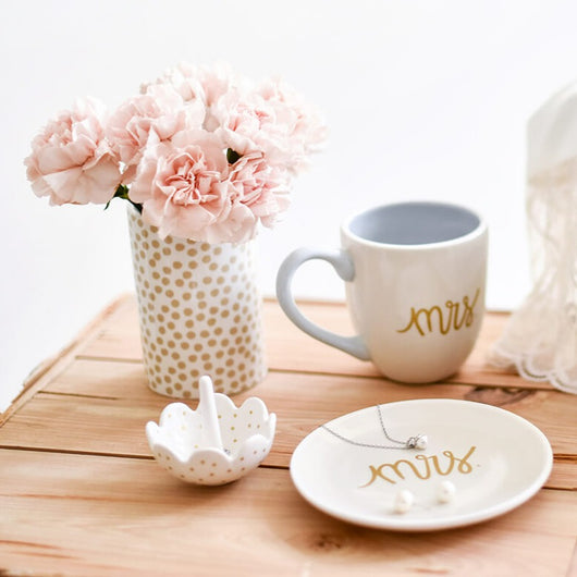 Gold Swiss Dot Ring Dish