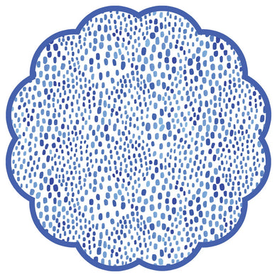 Blue Dots Scalloped Paper Placemats