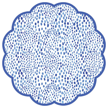 Blue Dots Scalloped Paper Placemats