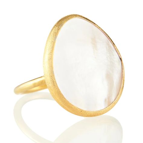 Mother of Pearl Adjustable Teardrop Ring