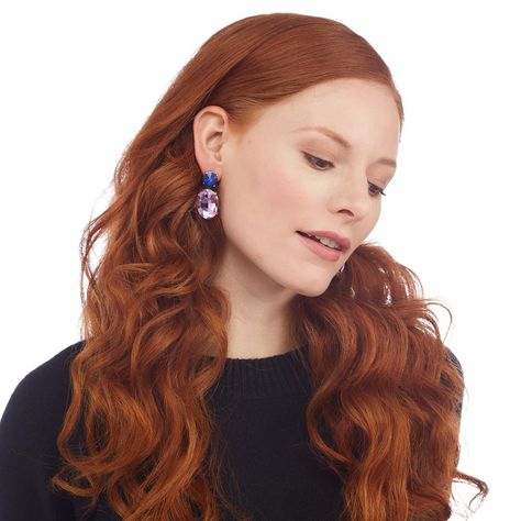Jewel Tone Glass Stone Drop Earrings