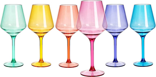 Vibrant Acrylic Wine Glasses | Set of 6