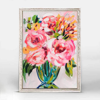 Flowers in Light Pink | Mini Framed Canvas