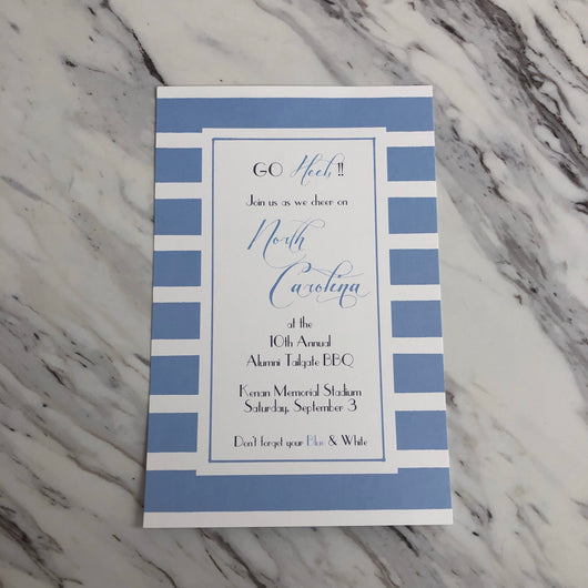 NC Blue & White Invitation