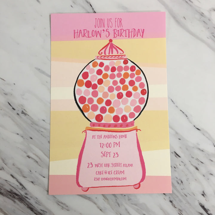 Gumball Machine Invitation
