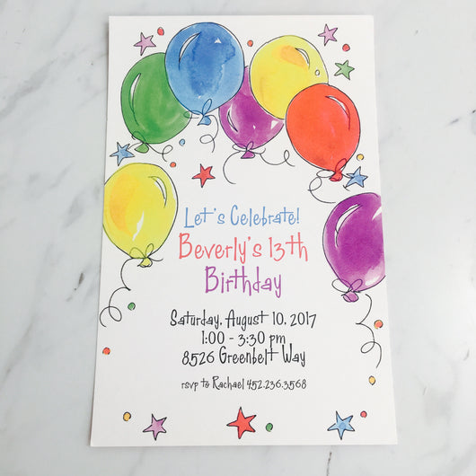 Balloons Invitation