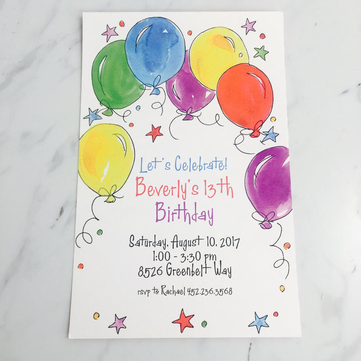Balloons Invitation