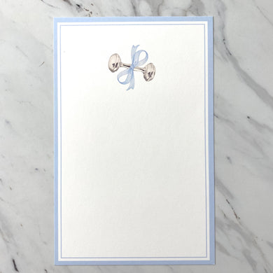 Rattle and Bow Invitation | Blue