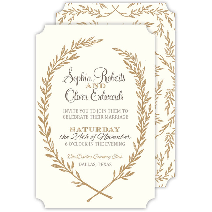 Autumn Laurel Crest Invitation
