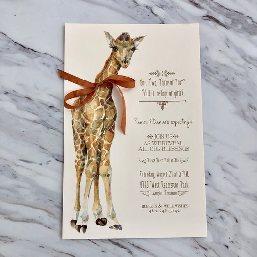 Giraffe Calf Invitation