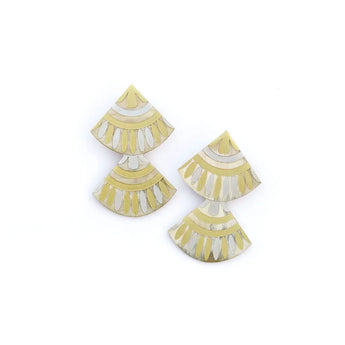 Metallic Double Tile Earrings