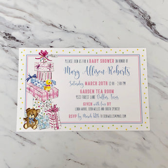 Stacked Baby Gifts Invitation