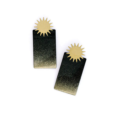 Metallic Black Stargazer Cabana Earrings