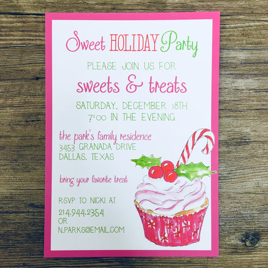 Holiday Cupcake Invitation
