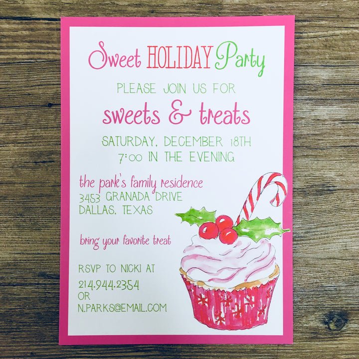 Holiday Cupcake Invitation