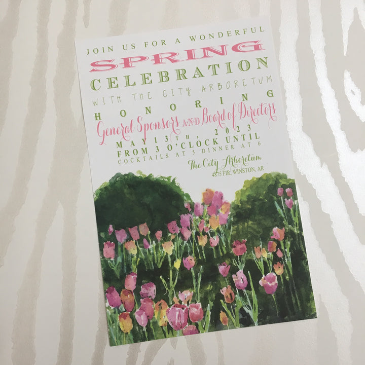 Tulips Amid Box Invitation