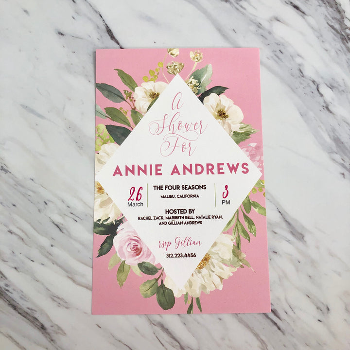 Pink Floral Invitation