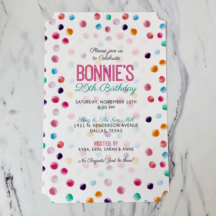 Polka Dot Confetti Invitation