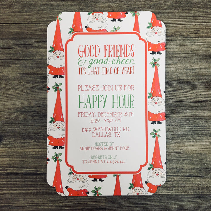 Holly Santa Invitation