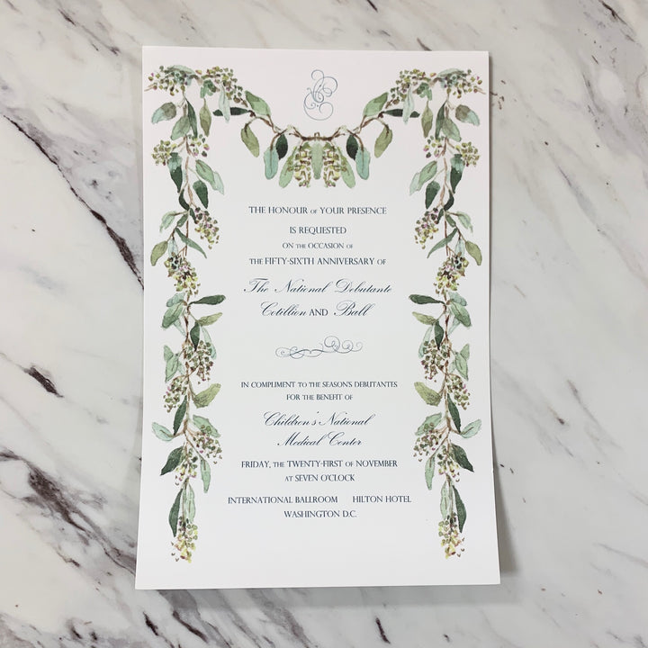 Garland Green Invitation