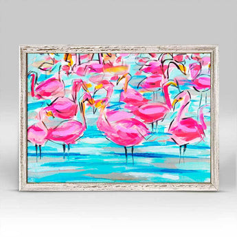 Modern Flamingos | Mini Framed Canvas