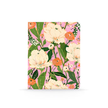 Floral on Pink Medium Notebook