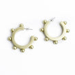 Gold Metallic Bead Hoop Earrings