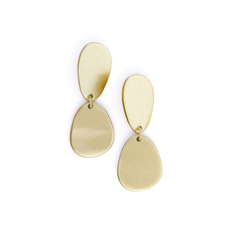 Circle Gold Metallic Teardrop Earrings