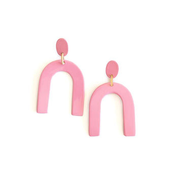 Light Pink Horseshoe Earring