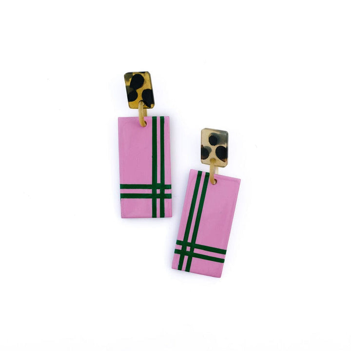 Pink Tartan Cabana Earrings