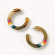 Rainbow Horn Hoop Earrings